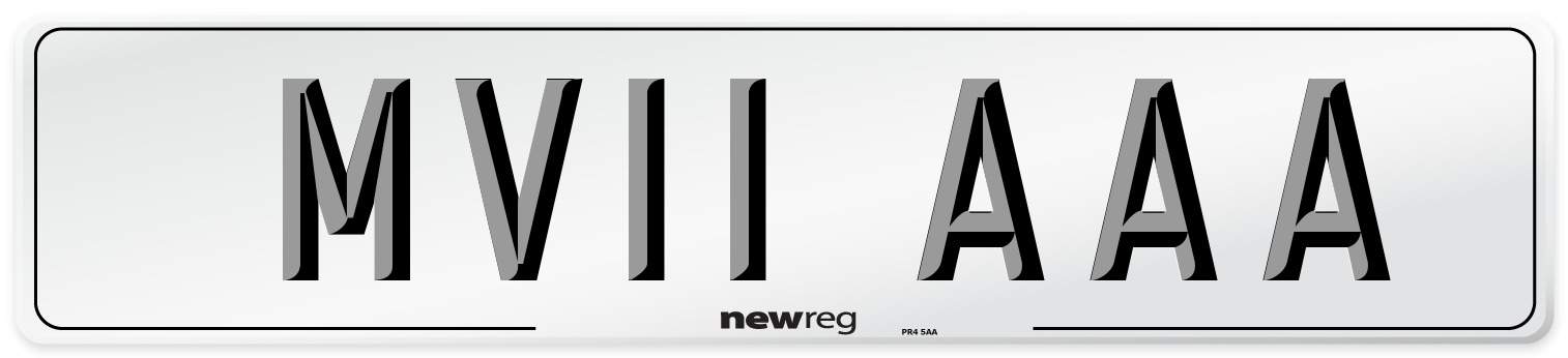 MV11 AAA Number Plate from New Reg